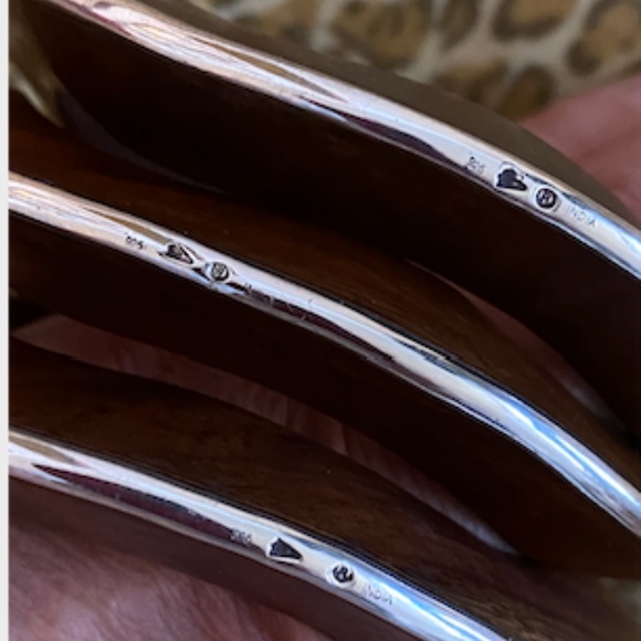 Silpada Wavy Bangle Bracelet Set - Brown & Silver - Picture 11 of 11